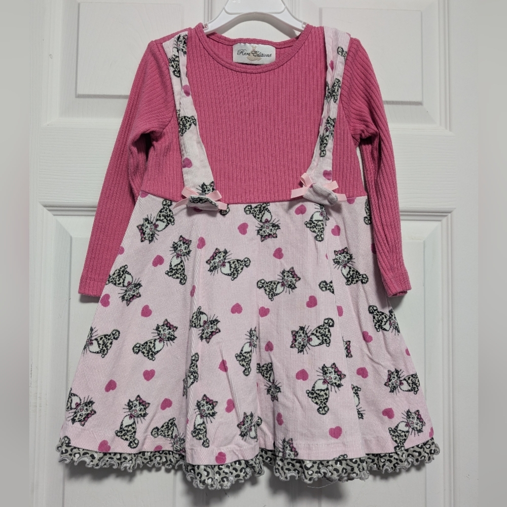 Rare Editions Pink and White Ruffled Tiered Sundress